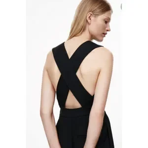 NWOT COS Wool Wide Leg Cross Back Jumpsuit Size 8